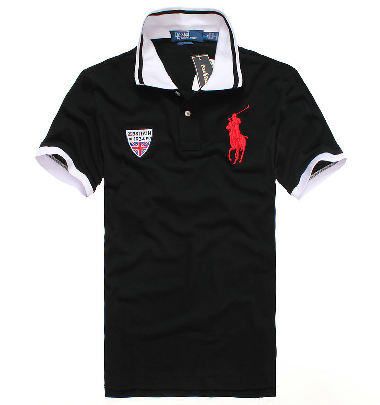 high neck t-shirt wholesale polo ralph lauren hommes 2013 italy cotton pl8010 black red